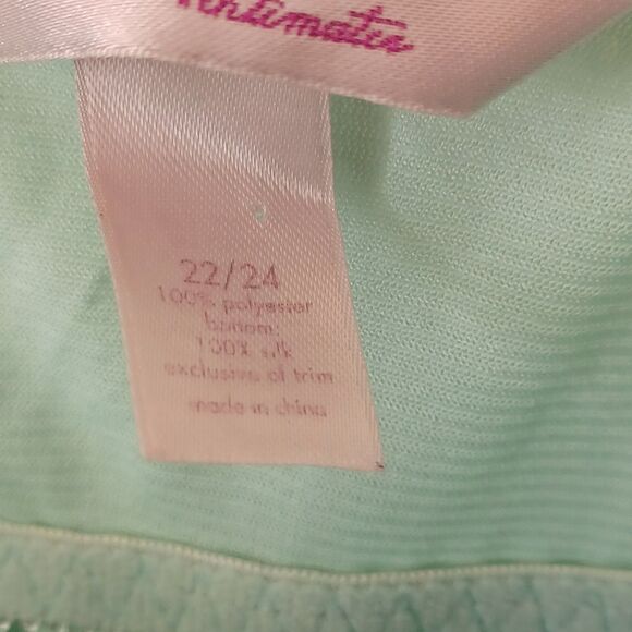 Cacique Intimates‎ Plus Size 22/24 Aqua Blue Satin & Mesh Lace Babydoll Lingerie - Picture 7 of 9